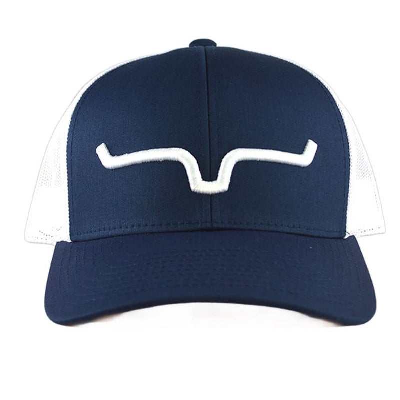 Kimes Ranch Caps Adjustable Snapback Weekly Trucker Hat/Navy-White - Image 1
